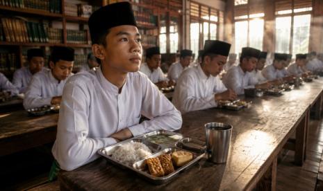 gizi santri - ilustrasi berita Gizi Santri dan Masa Depan Bangsa: Mengapa Makanan di Pesantren Sangat Penting